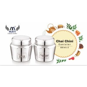 Mukti Stainless Steel Chai Chini Dabba Food Storage Canister Set of 2