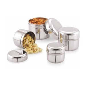 Mukti Stainless Steel Tutti Frutti Food Storage Canister Set of 4