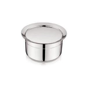 Mukti Stainless Steel Air-Vent Lid Curry & Coffee Cooking or Serving Multipurpose Pan/Tope