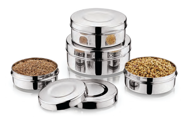 condiment dabbi Mukti Stainless Steel Condiment Dabbi Food Storage Canister - Image 1